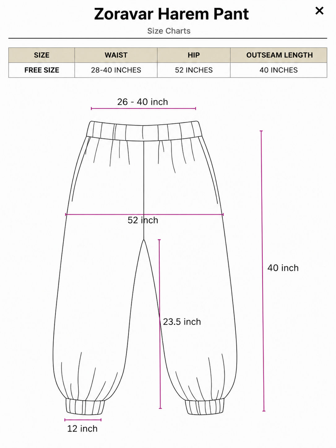 Zoravar Harem Pant
